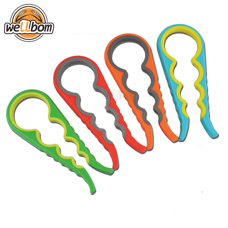 Lid Jar Opener 4 In 1 Handy Screw Cap Openers Multi Purpose Can Opener Bottle Lid Grip Wrench Bottle Kitchen Gadgets